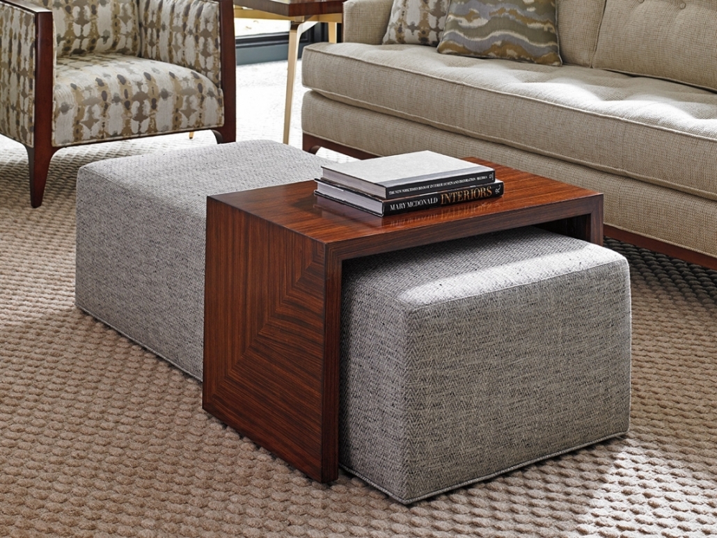 Ottoman acting as a coffee table